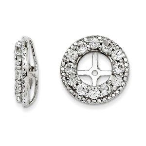Sterling Silver Rhodium White Topaz Earring Jacket